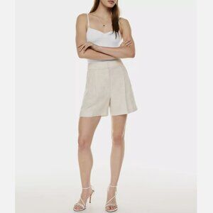 Aritzia Wilfred Natural Ecru The Effortless Linen 5" Shorts